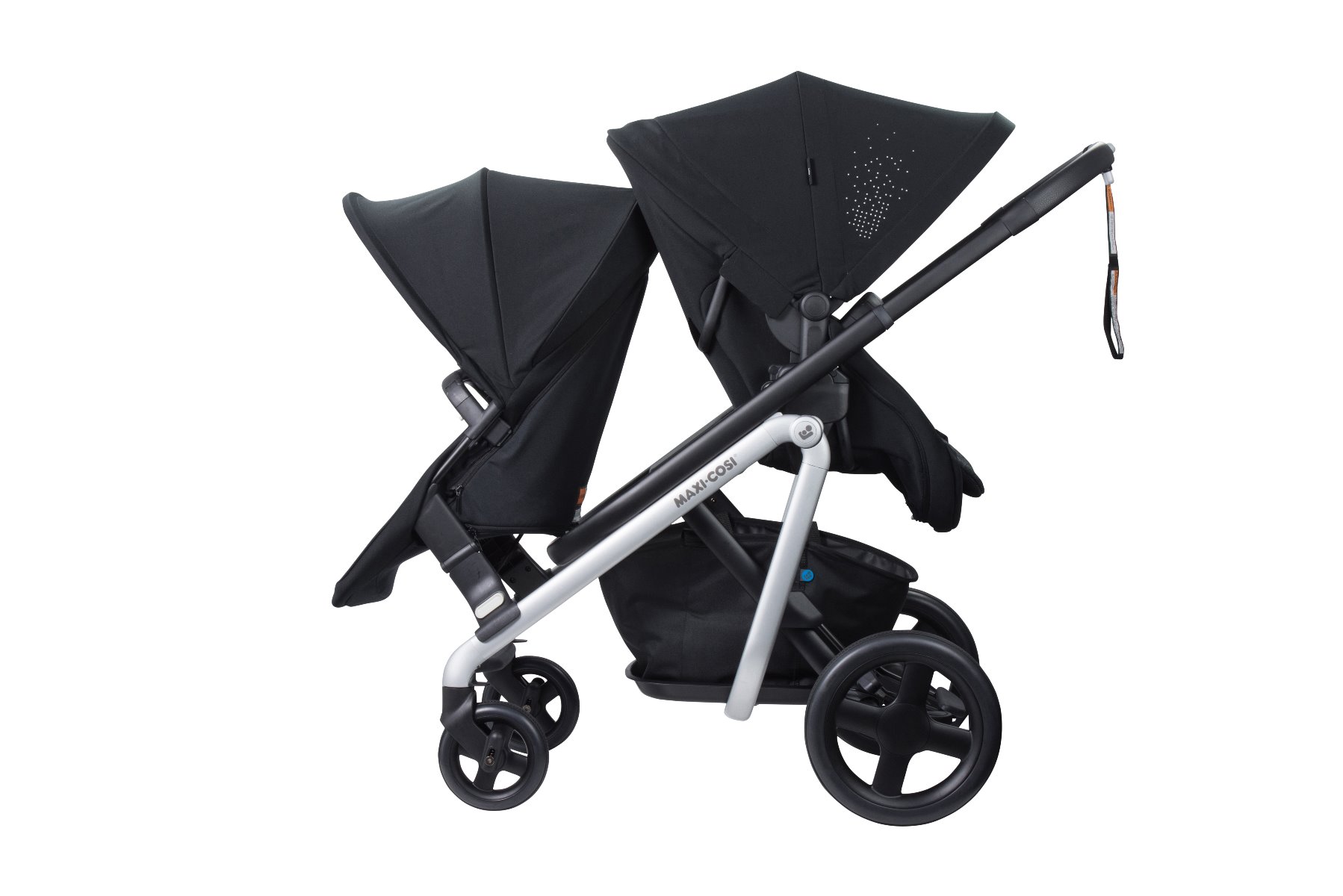 Maxi-cosi Lila Stroller transforms into a Duo Stroller to transport two children at once. Maxi-cosi Lila Stroller transforms into a Duo Stroller to transport two children at once.