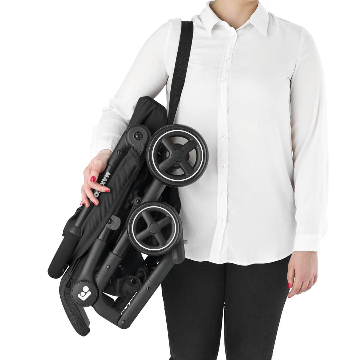 The Maxi-Cosi Lara is an ultra-light and compact stroller that can be folded and carry on your shoulder