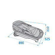 Max-Cosi Lila Stroller Folded without wheels Dimensions: 890mm x 525mm x 310mm Max-Cosi Lila Stroller Folded without wheels Dimensions: 890mm x 525mm x 310mm