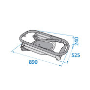 Max-Cosi Lila Stroller Folded without wheels and seat Dimensions: 890mm x 525mm x 240mm Max-Cosi Lila Stroller Folded without wheels and seat Dimensions: 890mm x 525mm x 240mm