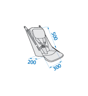 Dana For2 Twin Stroller Seating Dimensions: 200mm deep x 300mm wide x 500mm height