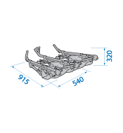Dana For2 Double Stroller Folded without seats Dimensions: 915mm length x 540mm width x 320mm Height