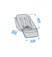 Maxi-Cosi Laika Compact Stroller Seat Dimensions: 255mm Deep x 320mm wide x 425mm Back Support Length
