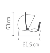Mico Plus Baby Capsule with Base Side view - H63cm x W61.5cm Maxi-Cosi Mico Plus Baby Capsule with Base Side view - H63cm x W61.5cm