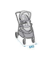 Maxi-Cosi Zelia Stroller Dimensions: 645mm wide Maxi-Cosi Zelia Stroller Dimensions: 645mm wide